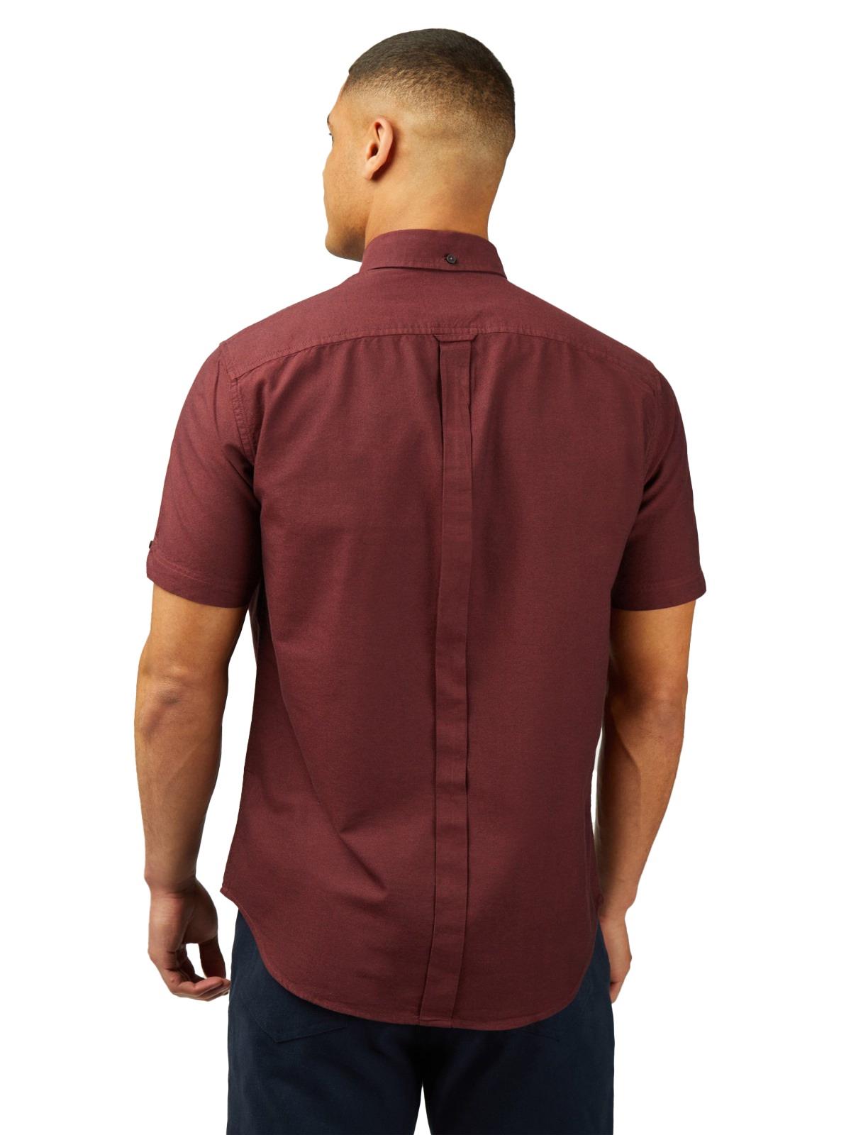 Ben Sherman Big Size Signature Oxford Short Sleeve Shirt For Men in 2 - Sleeve Detail - QHA UK