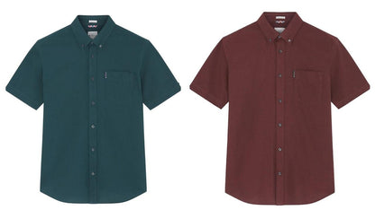 Ben Sherman Big Size Signature Oxford Short Sleeve Shirt For Men in 2 - Sleeve Detail - QHA UK