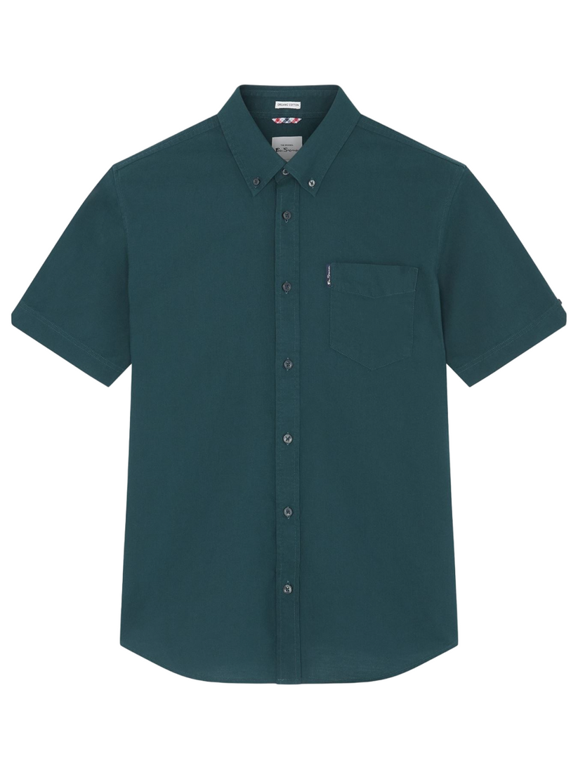 Ben Sherman Big Size Signature Oxford Short Sleeve Shirt For Men in 2 - Sleeve Detail - QHA UK