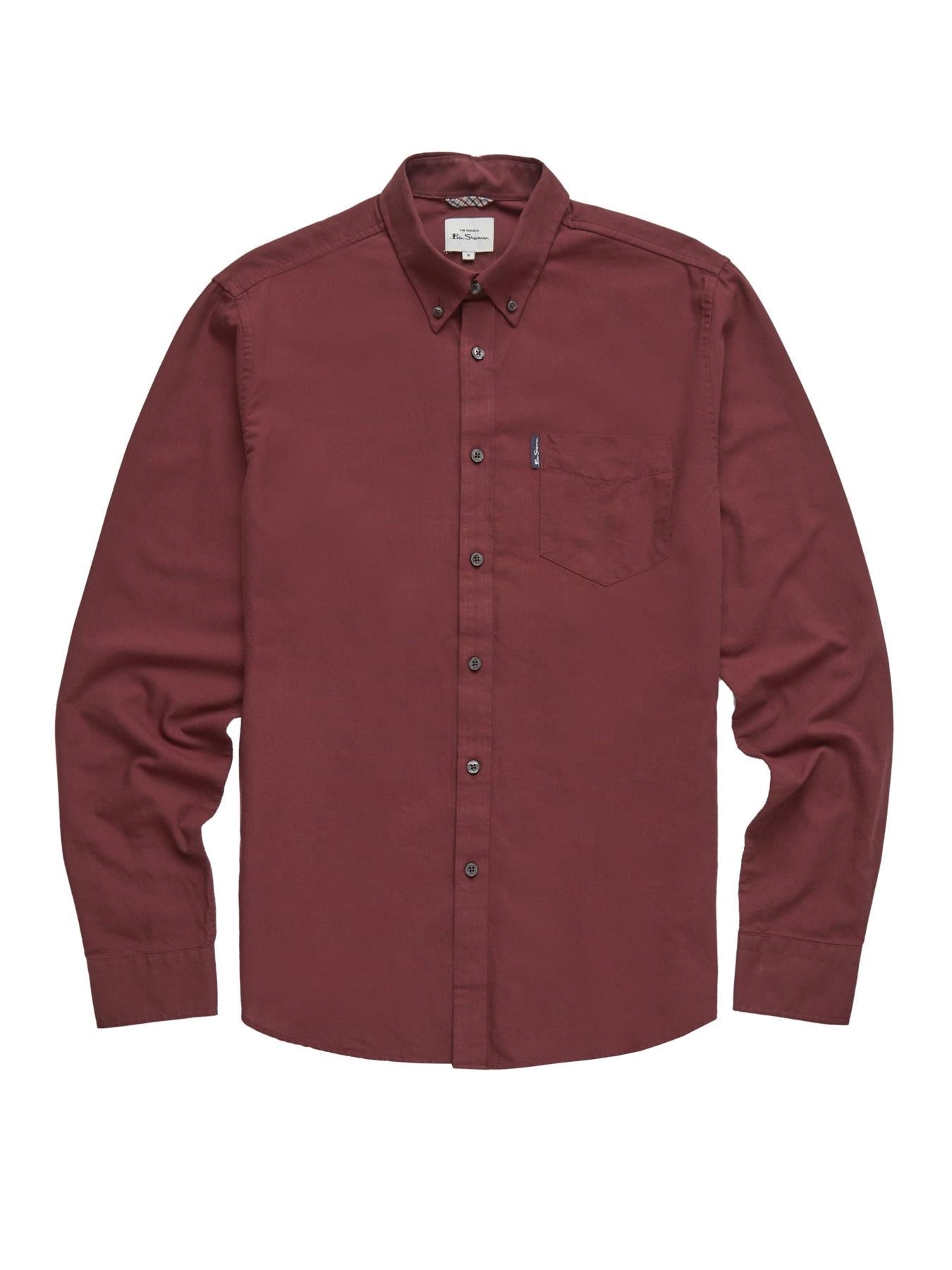Ben Sherman Mens Organic Cotton Oxford Shirt Long Sleeve 2XL–5XL | Qua - Sleeve Detail - QHA UK