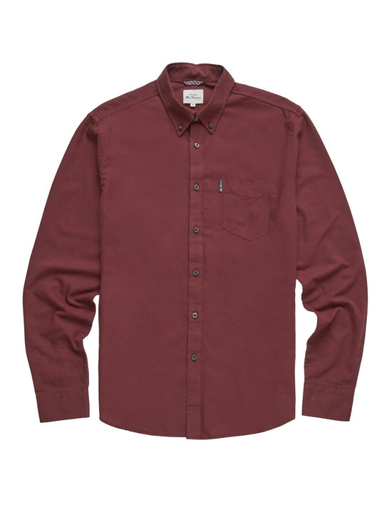 Ben Sherman Mens Organic Cotton Oxford Shirt Long Sleeve 2XL–5XL | Qua - Sleeve Detail - QHA UK