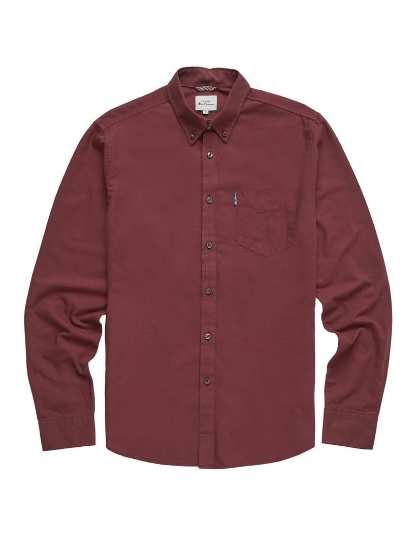 Ben Sherman Mens Organic Cotton Oxford Shirt Long Sleeve 2XL–5XL | Qua - Sleeve Detail - QHA UK