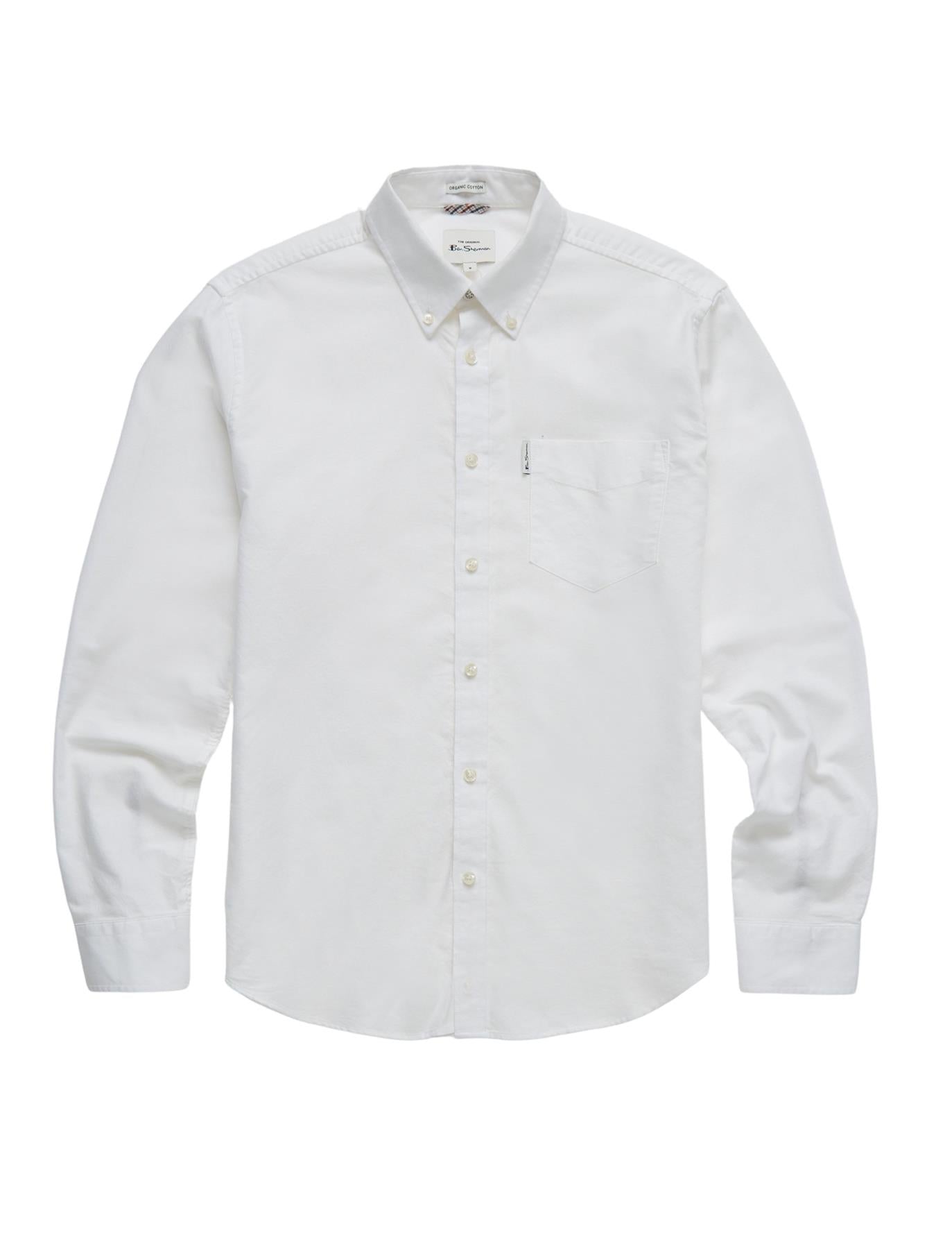 Ben Sherman Mens Organic Cotton Oxford Shirt Long Sleeve 2XL–5XL | Qua - Sleeve Detail - QHA UK