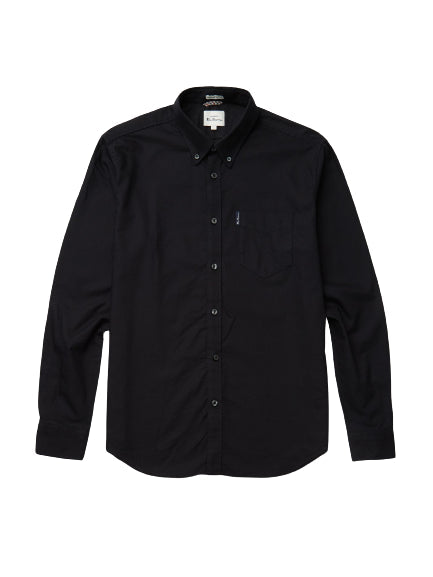 Ben Sherman Mens Organic Cotton Oxford Shirt Long Sleeve 2XL–5XL | Qua - Sleeve Detail - QHA UK