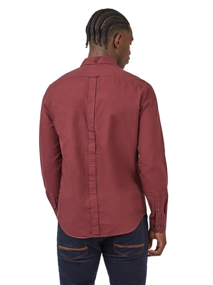 Ben Sherman Mens Organic Cotton Oxford Shirt Long Sleeve 2XL–5XL | Qua - Sleeve Detail - QHA UK