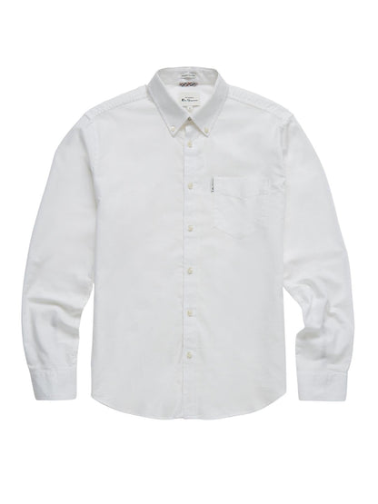 Ben Sherman Mens Organic Cotton Oxford Shirt Long Sleeve 2XL–5XL | Qua - Sleeve Detail - QHA UK