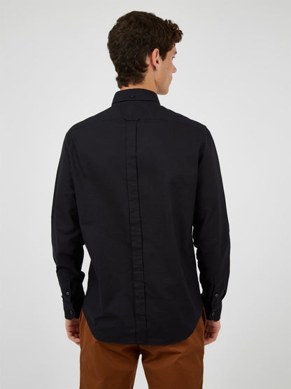 Ben Sherman Mens Organic Cotton Oxford Shirt Long Sleeve 2XL–5XL | Qua - Sleeve Detail - QHA UK