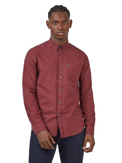 Ben Sherman Mens Organic Cotton Oxford Shirt Long Sleeve 2XL–5XL | Qua - Sleeve Detail - QHA UK