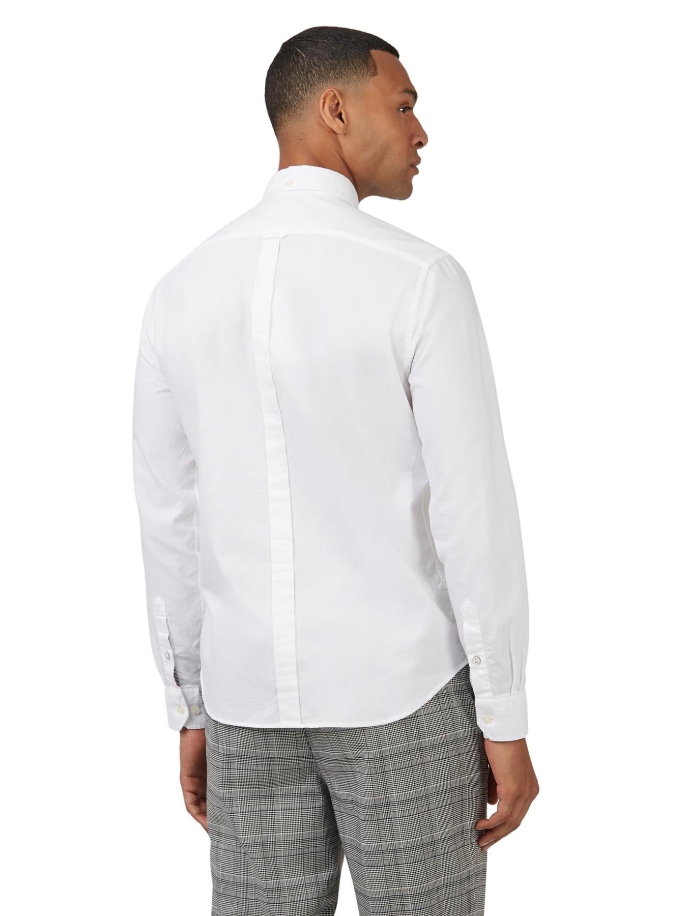 Ben Sherman Mens Organic Cotton Oxford Shirt Long Sleeve 2XL–5XL | Qua - Sleeve Detail - QHA UK