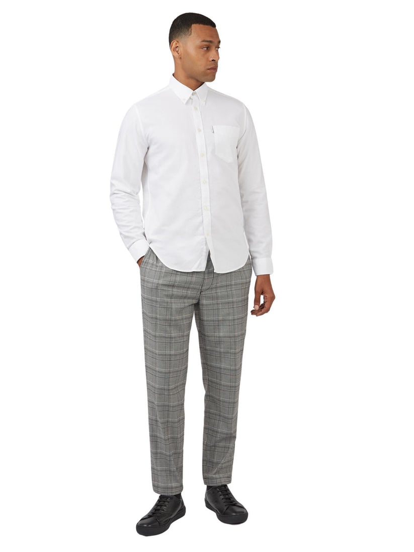 Ben Sherman Mens Organic Cotton Oxford Shirt Long Sleeve 2XL–5XL | Qua - Sleeve Detail - QHA UK
