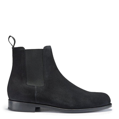 Hugs & Co Mens Black Suede Chelsea Boots Welted Leather Sole UK 7-14 - QHA UK