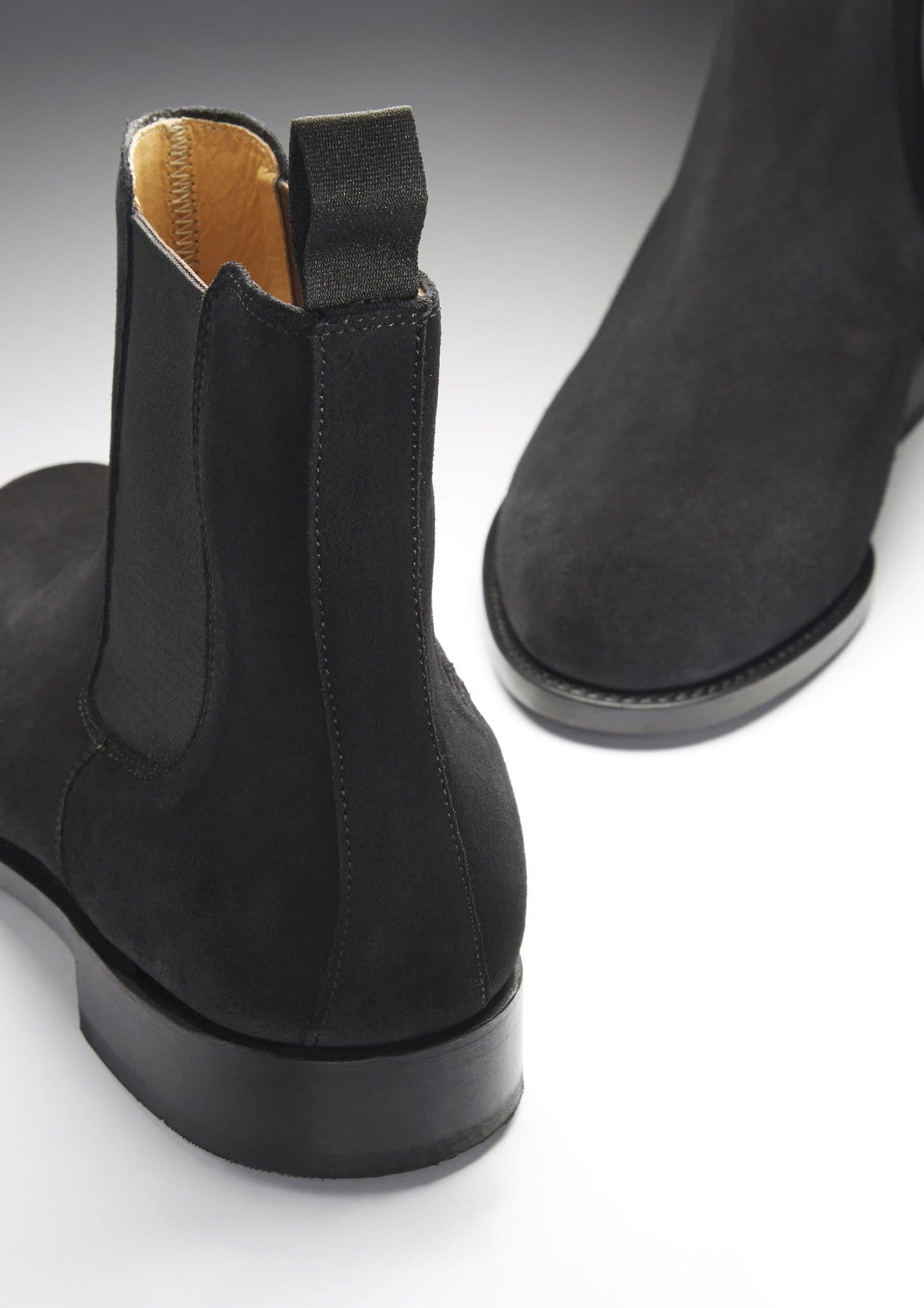 Hugs & Co Mens Black Suede Chelsea Boots Welted Leather Sole UK 7-14 - Sole Detail - QHA UK