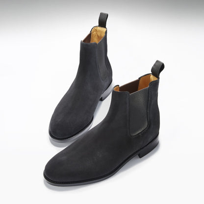 Hugs & Co Mens Black Suede Chelsea Boots Welted Leather Sole UK 7-14 - Sole Detail - QHA UK