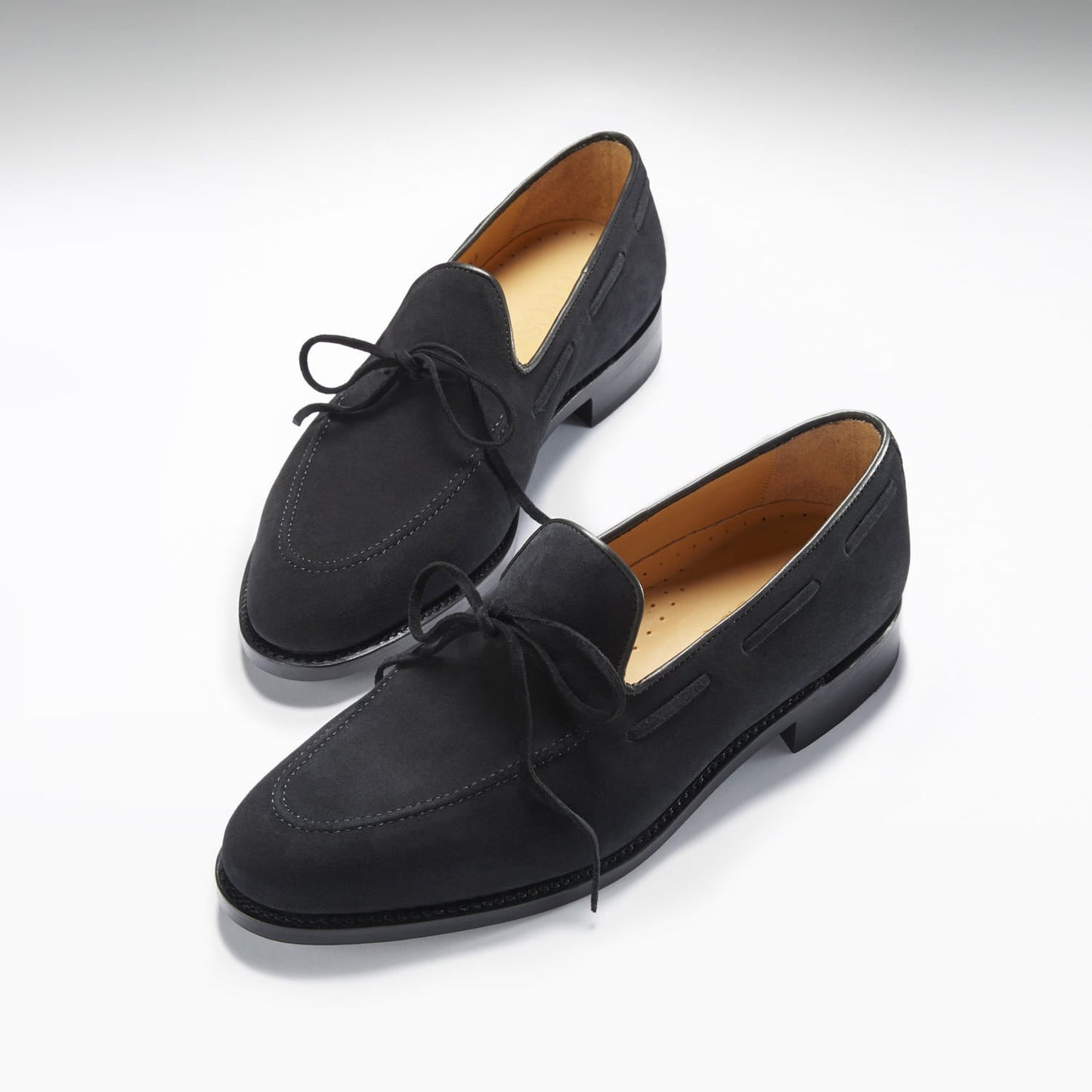 Hugs & Co Mens Black Suede Laced Loafers Welted Leather Sole UK 7-14 - Sole Detail - QHA UK