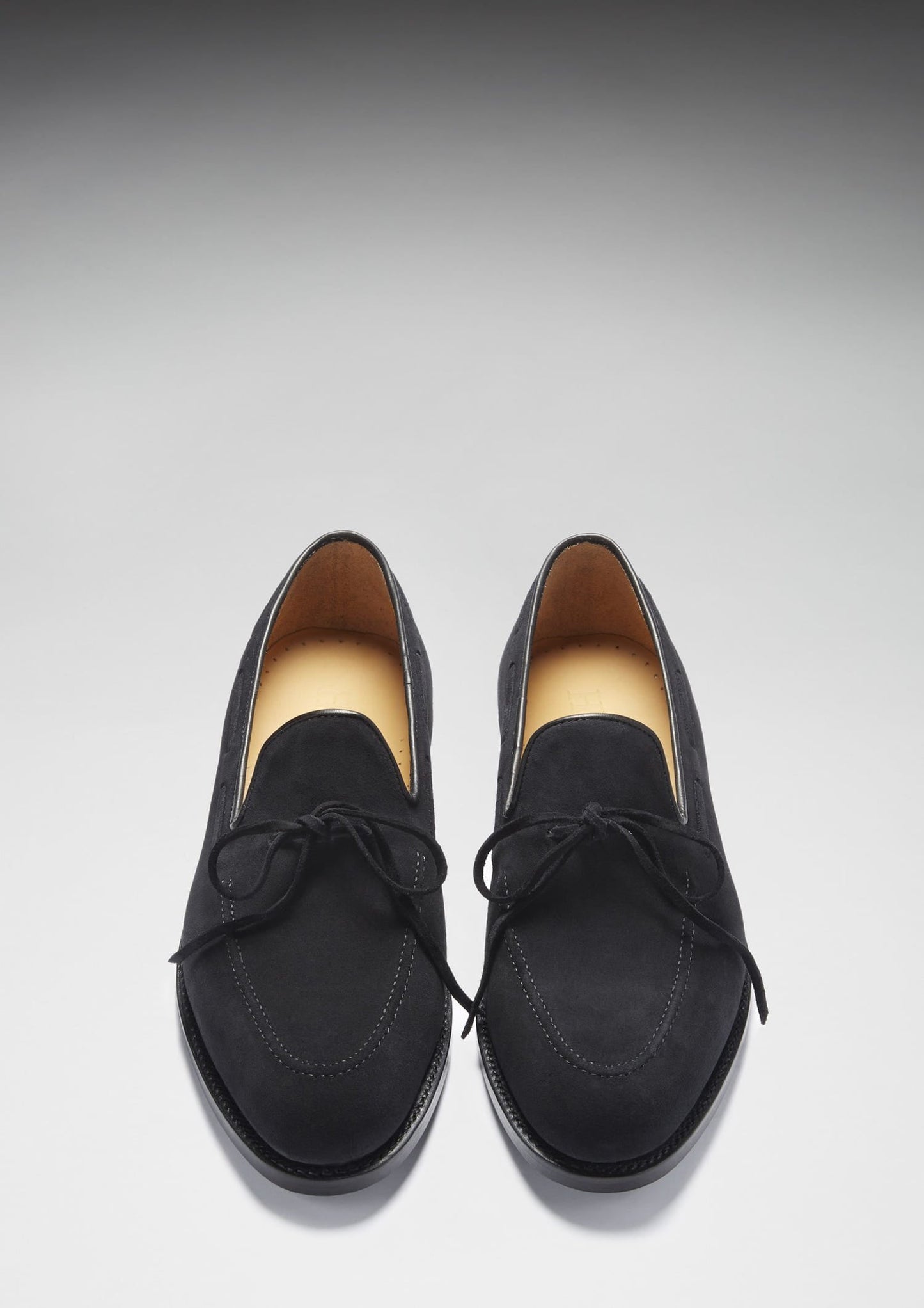 Hugs & Co Mens Black Suede Laced Loafers Welted Leather Sole UK 7-14 - Sole Detail - QHA UK