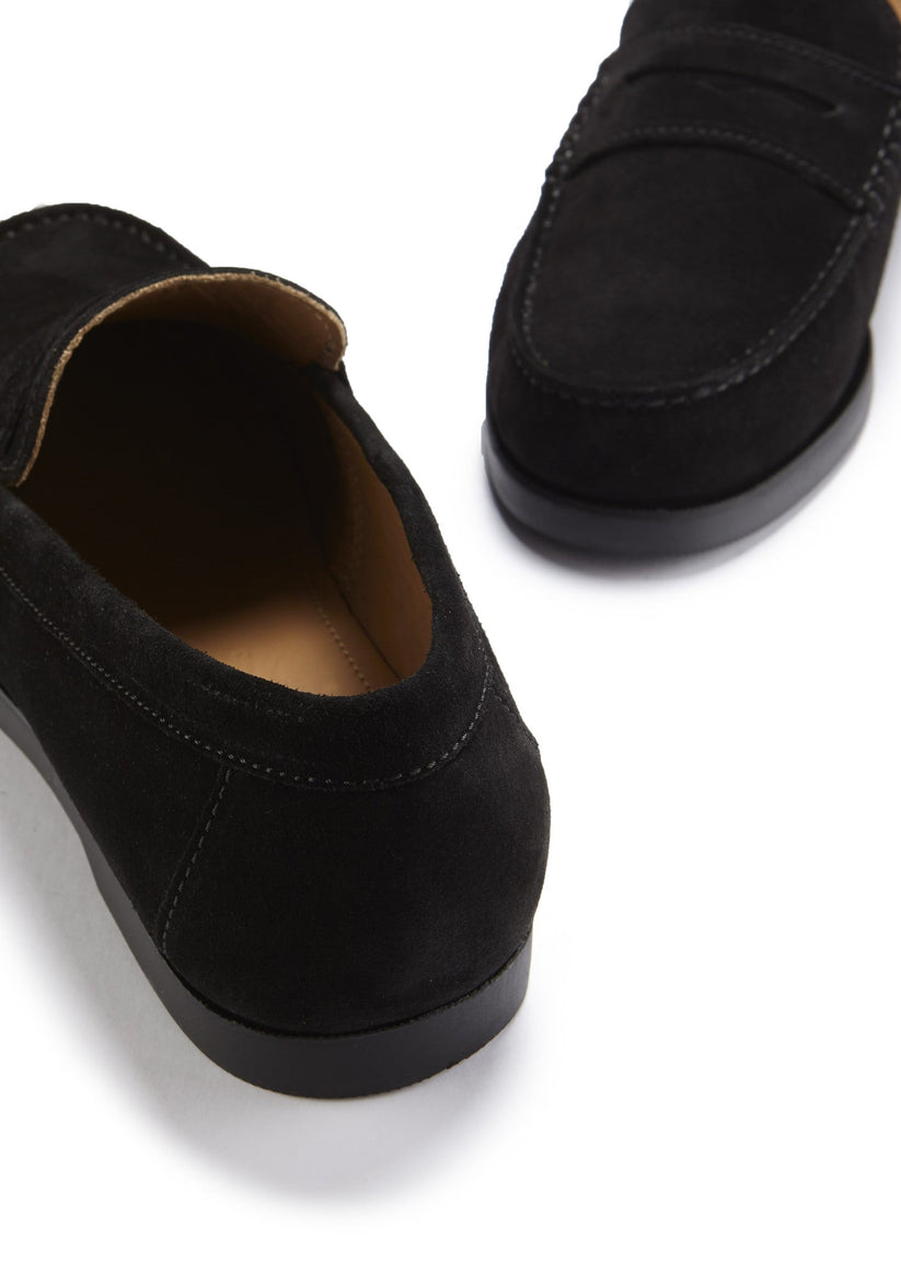 Hugs & Co Mens Boat Loafers Black Suede UK 7-14 - QHA UK