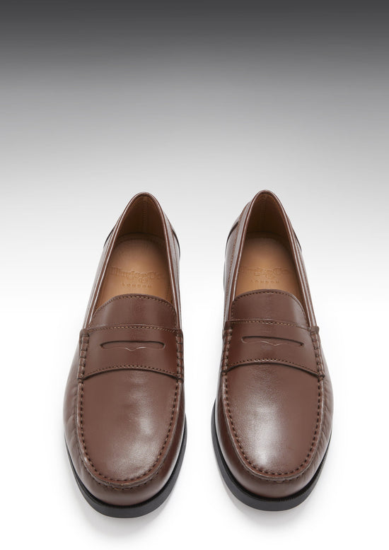 Hugs & Co Mens Boat Loafers Brown Leather UK 7-14 - QHA UK