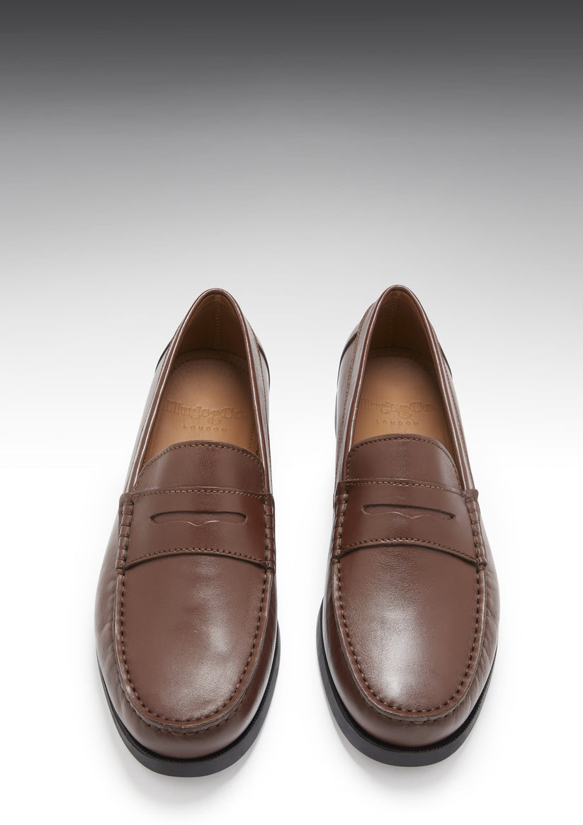 Hugs & Co Mens Boat Loafers Brown Leather UK 7-14 - QHA UK