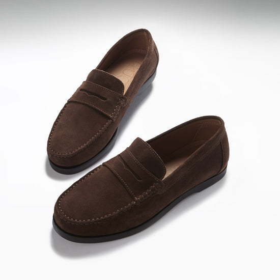 Hugs & Co Mens Boat Loafers Brown Suede UK 7-14 - QHA UK