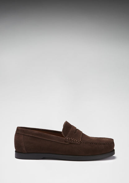 Hugs & Co Mens Boat Loafers Brown Suede UK 7-14 - QHA UK