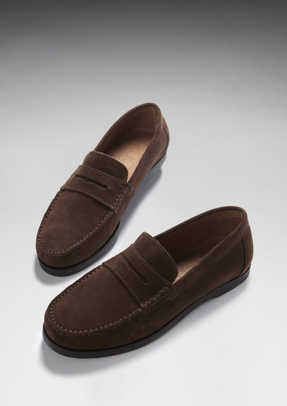 Hugs & Co Mens Boat Loafers Brown Suede UK 7-14 - QHA UK