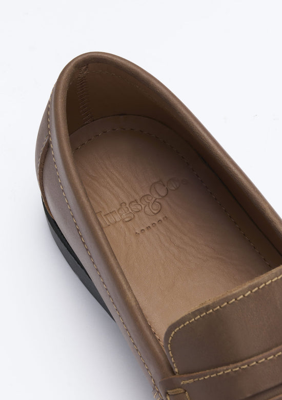Hugs & Co Mens Boat Loafers Light Brown Leather UK 7-14 - QHA UK