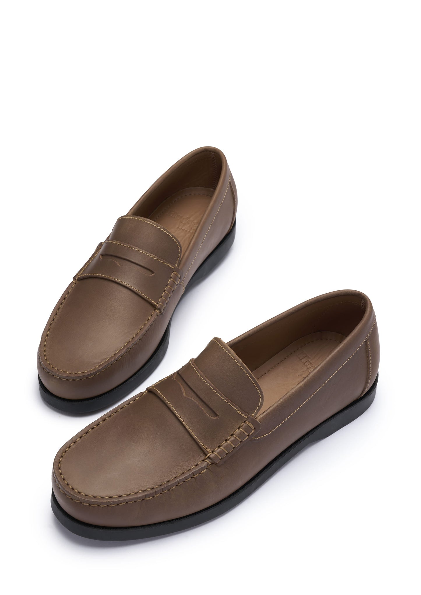 Hugs & Co Mens Boat Loafers Light Brown Leather UK 7-14 - QHA UK