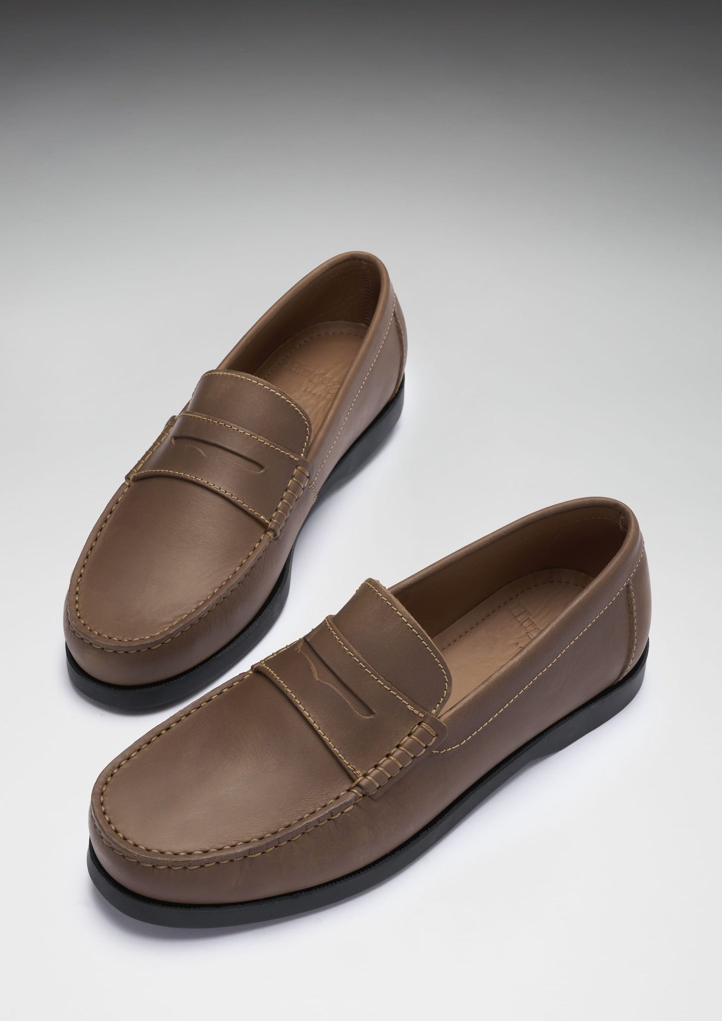 Hugs & Co Mens Boat Loafers Light Brown Leather UK 7-14 - QHA UK