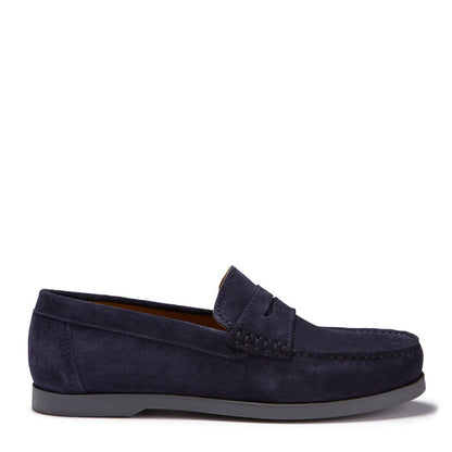 Hugs & Co Mens Boat Loafers Navy Blue Suede UK 7-14 - QHA UK