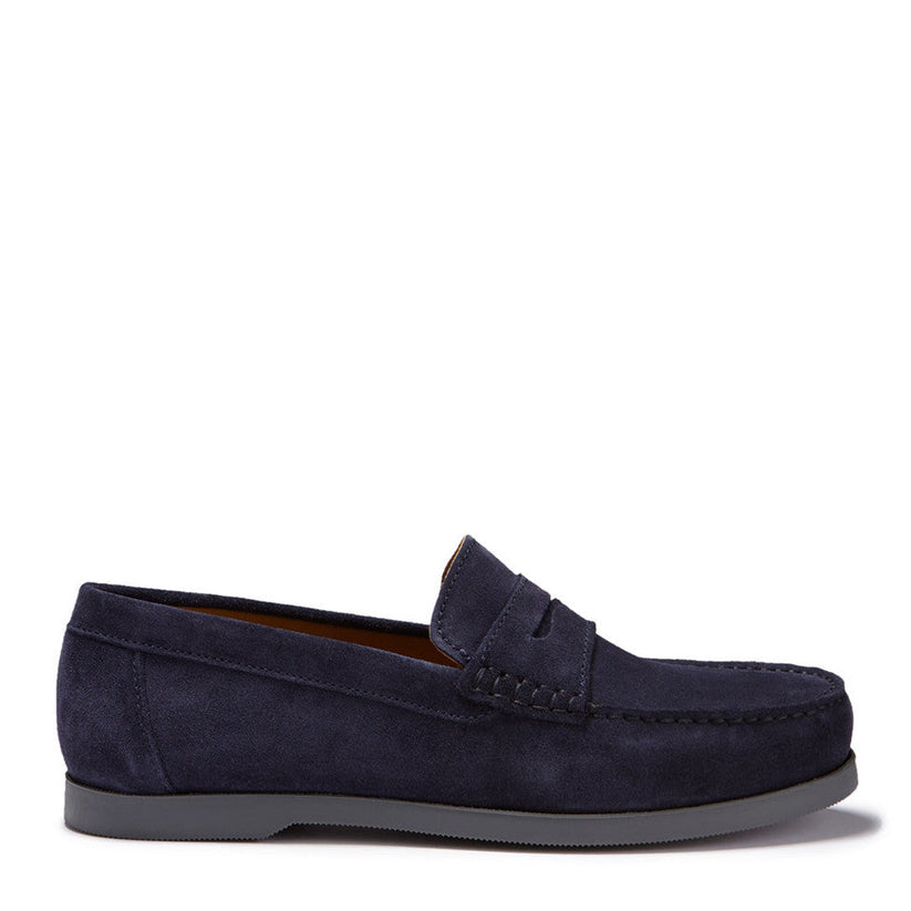 Hugs & Co Mens Boat Loafers Navy Blue Suede UK 7-14 - QHA UK