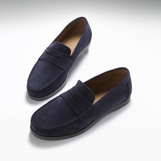 Hugs & Co Mens Boat Loafers Navy Blue Suede UK 7-14 - QHA UK