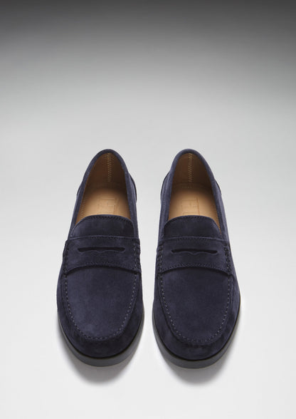 Hugs & Co Mens Boat Loafers Navy Blue Suede UK 7-14 - QHA UK