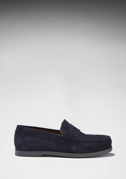 Hugs & Co Mens Boat Loafers Navy Blue Suede UK 7-14 - QHA UK
