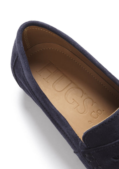 Hugs & Co Mens Boat Loafers Navy Blue Suede UK 7-14 - QHA UK