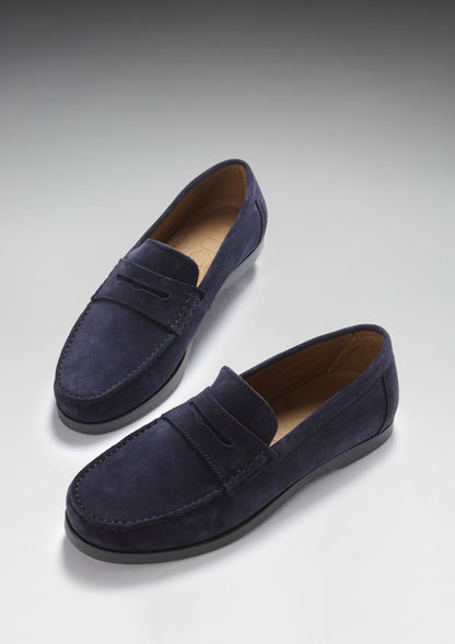 Hugs & Co Mens Boat Loafers Navy Blue Suede UK 7-14 - QHA UK