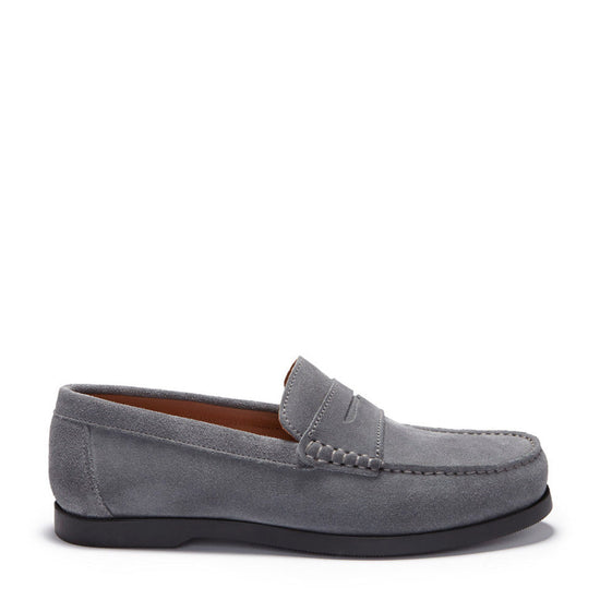 Hugs & Co Mens Boat Loafers Slate Grey Suede UK 7-14 - QHA UK