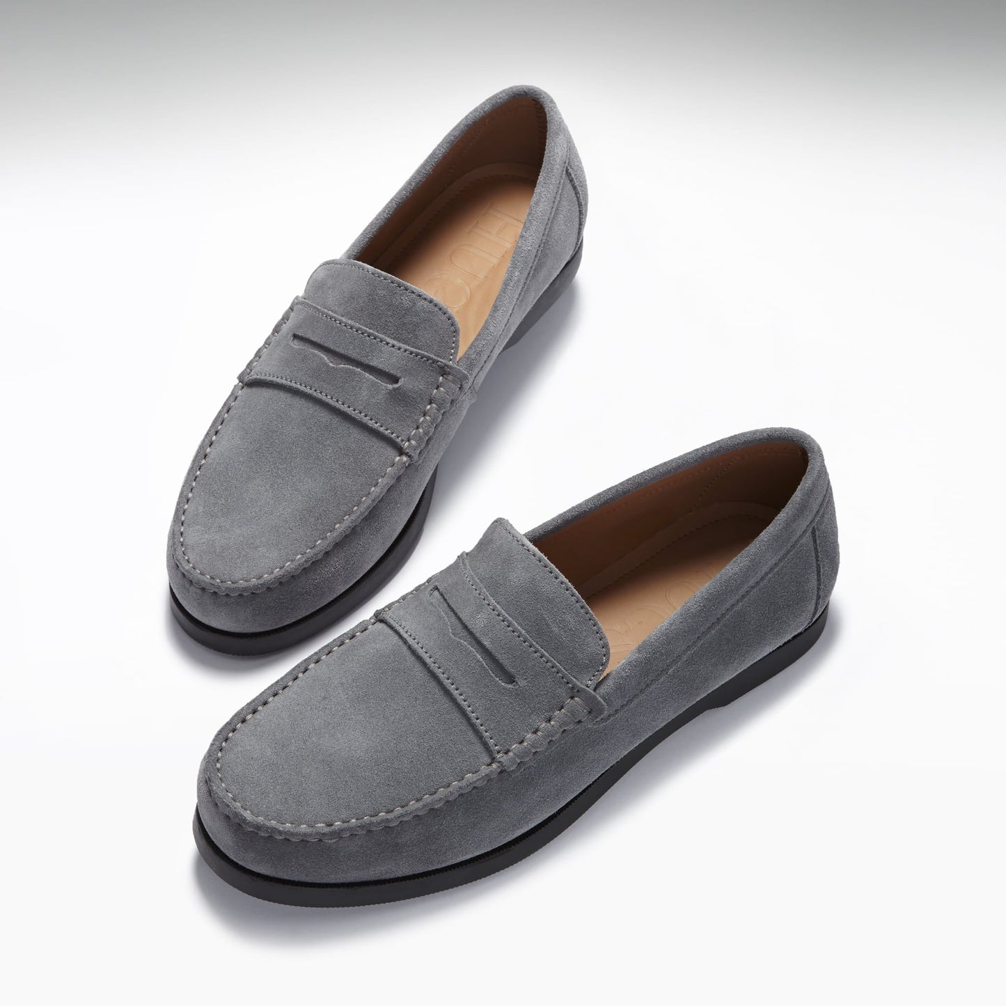 Hugs & Co Mens Boat Loafers Slate Grey Suede UK 7-14 - QHA UK