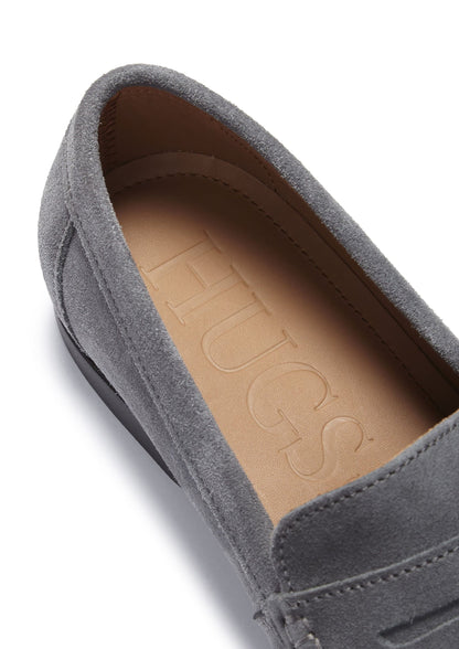Hugs & Co Mens Boat Loafers Slate Grey Suede UK 7-14 - QHA UK