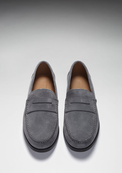 Hugs & Co Mens Boat Loafers Slate Grey Suede UK 7-14 - QHA UK