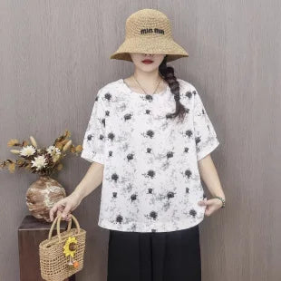 Womens Cotton Floral Boho Ankle Length Beach Dress One Size - QHA UK