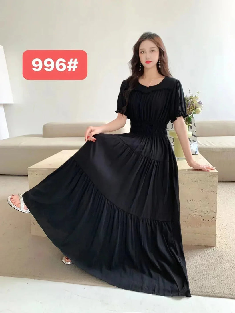 Womens Cotton Floral Boho Ankle Length Beach Dress One Size - QHA UK