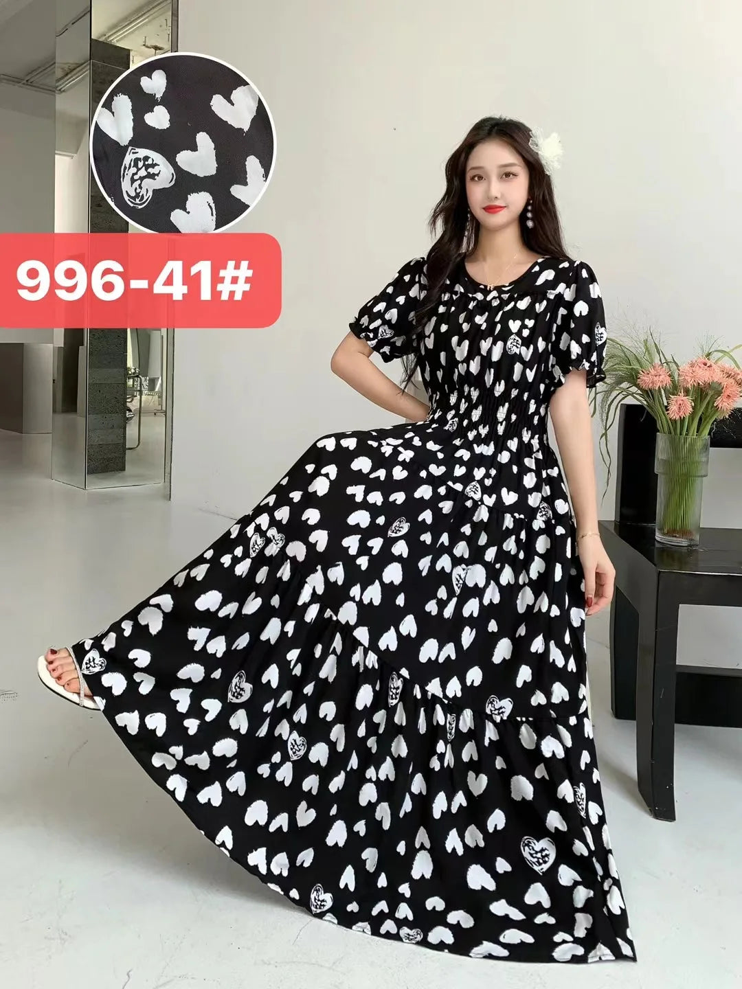 Womens Cotton Floral Boho Ankle Length Beach Dress One Size - QHA UK