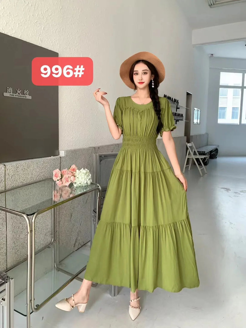 Womens Cotton Floral Boho Ankle Length Beach Dress One Size - QHA UK