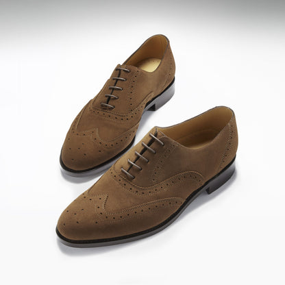 Hugs & Co Mens Brown Suede Brogues Welted Leather Sole UK 7-14 - Sole Detail - QHA UK