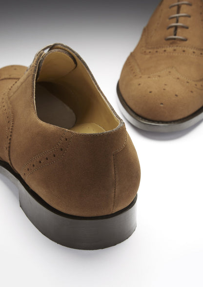Hugs & Co Mens Brown Suede Brogues Welted Leather Sole UK 7-14 - Sole Detail - QHA UK