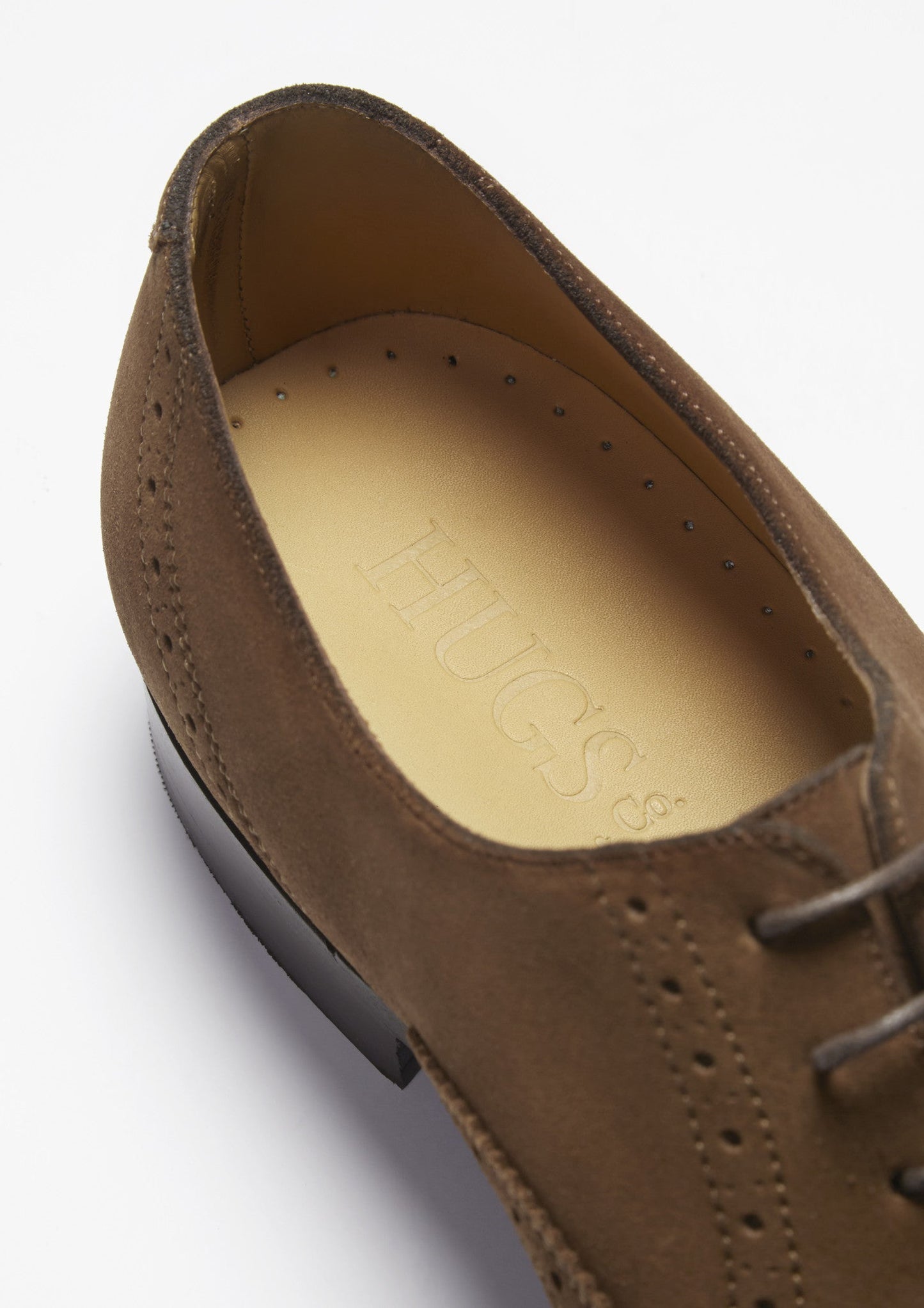 Hugs & Co Mens Brown Suede Brogues Welted Leather Sole UK 7-14 - Sole Detail - QHA UK
