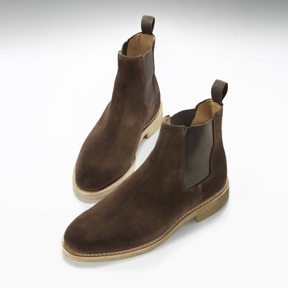 Hugs & Co Mens Brown Suede Chelsea Boots Crepe Rubber Welted UK 7-14 - QHA UK
