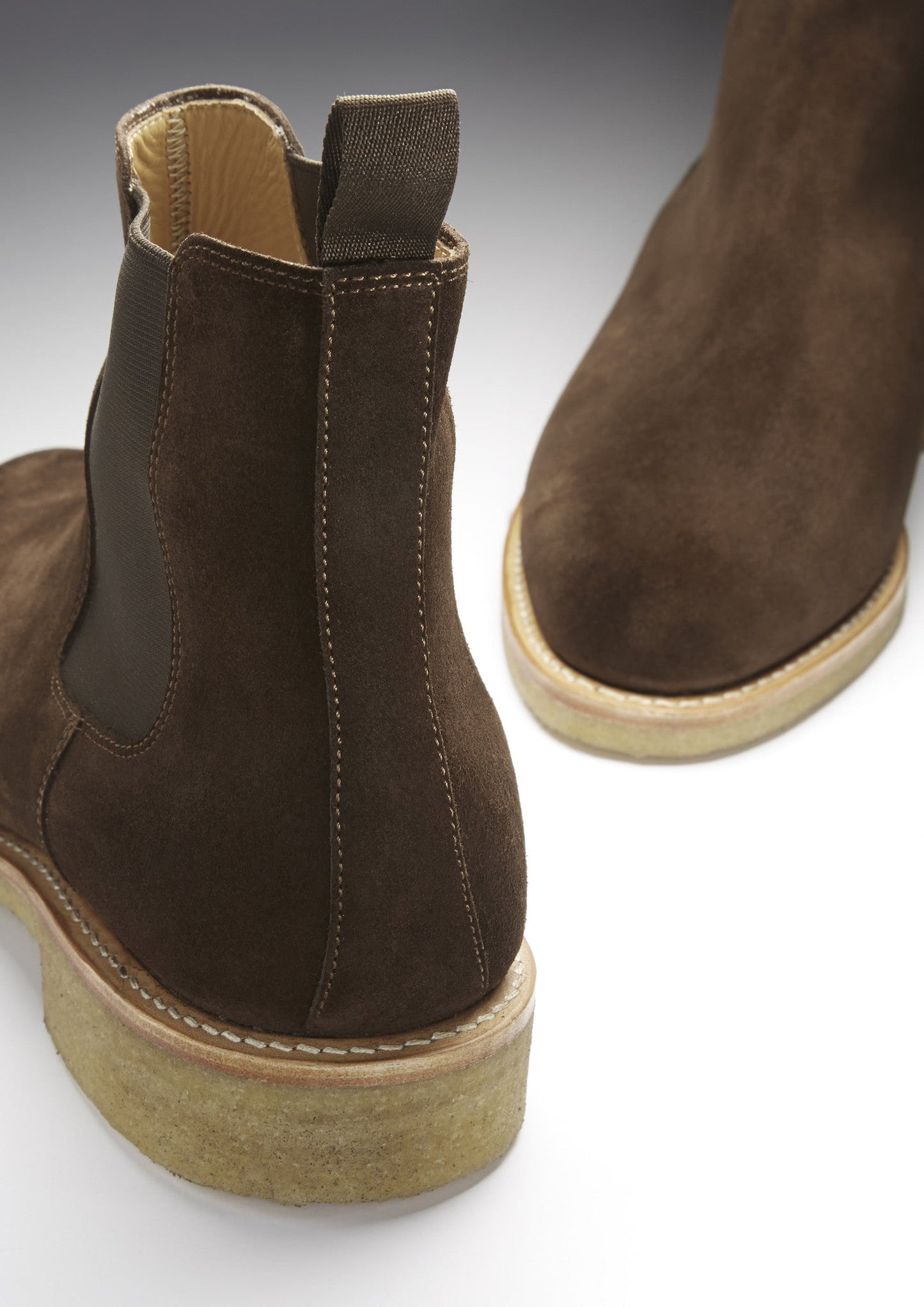 Hugs & Co Mens Brown Suede Chelsea Boots Crepe Rubber Welted UK 7-14 - QHA UK