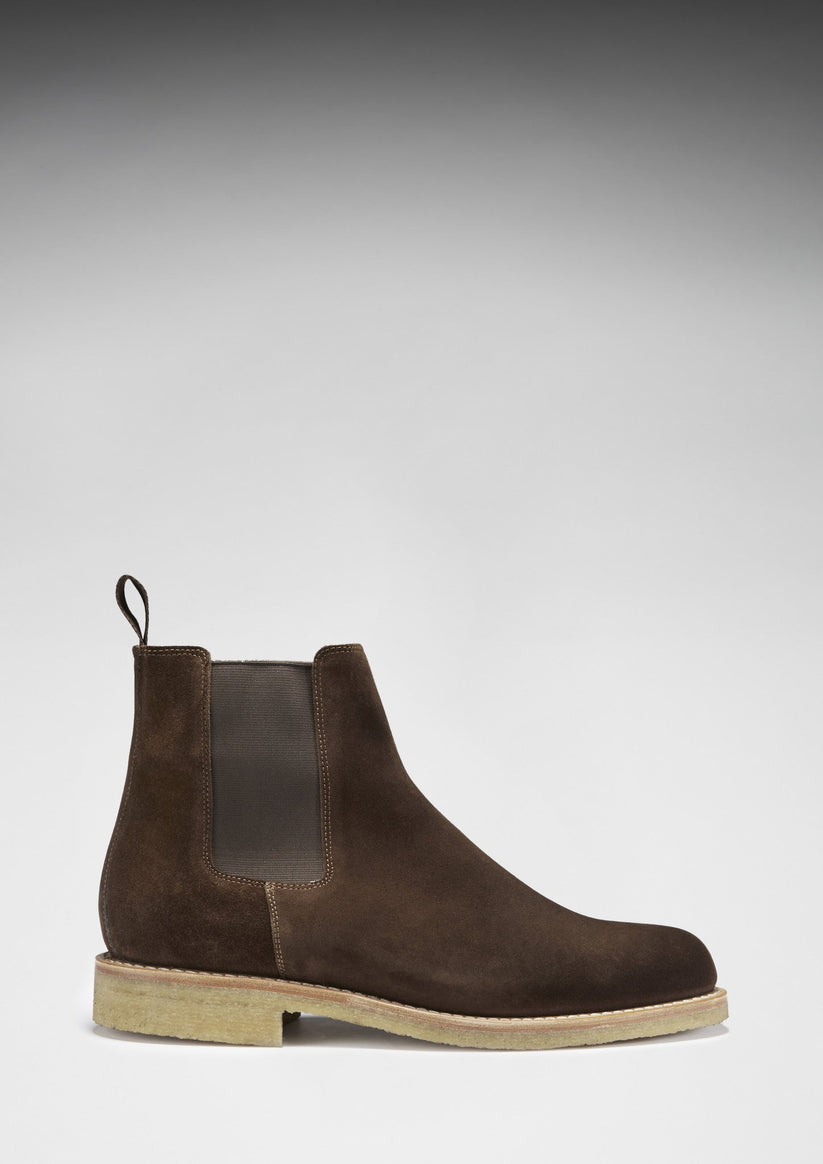 Hugs & Co Mens Brown Suede Chelsea Boots Crepe Rubber Welted UK 7-14 - QHA UK