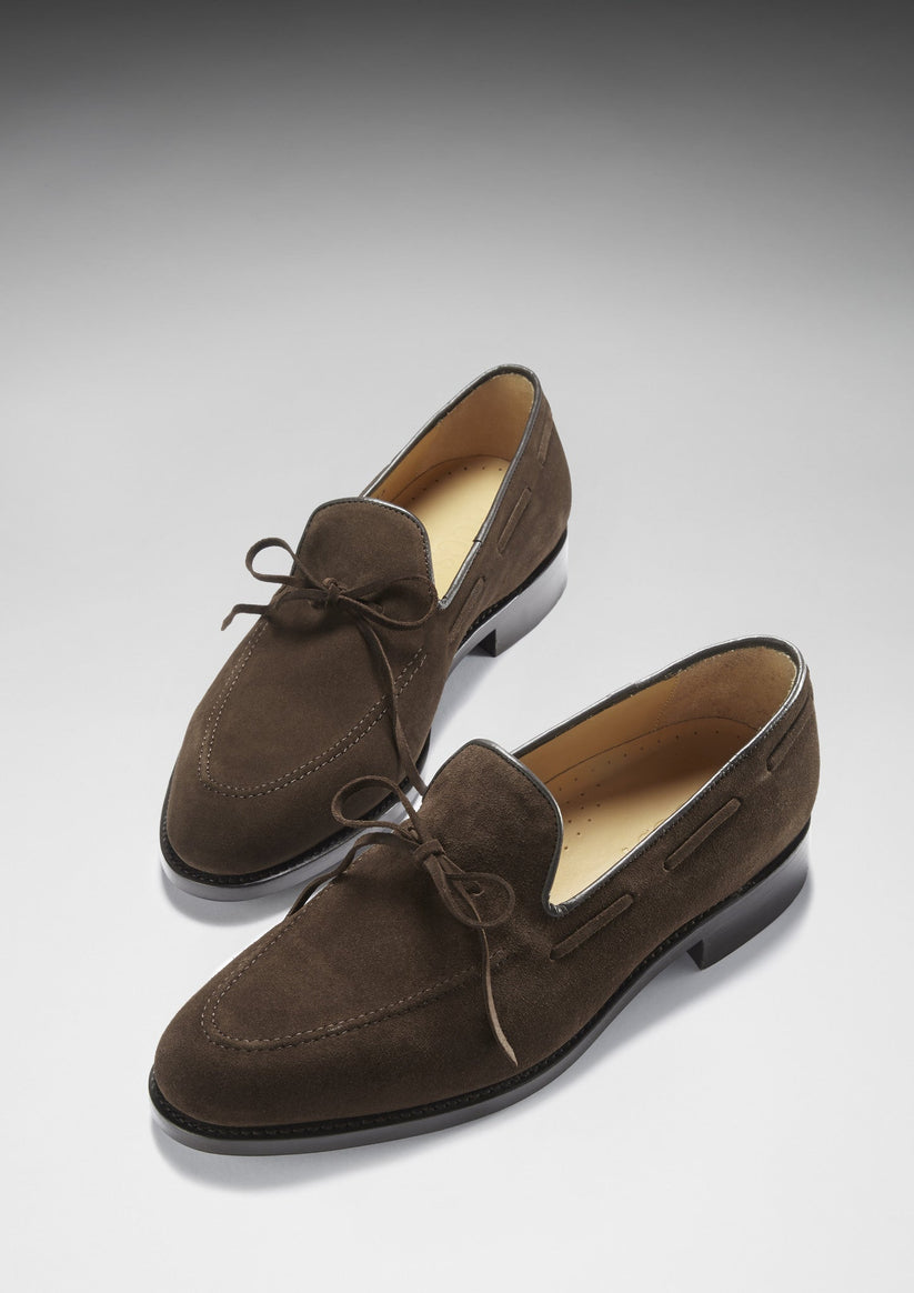 Hugs & Co Mens Brown Suede Goodyear Welted Laced Loafers UK 7-14 - QHA UK